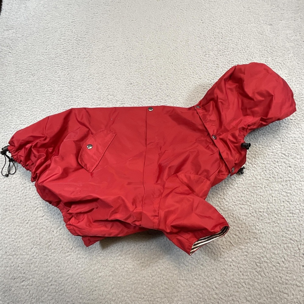 Ellie Dog Wear Rain‎ Coat XXL Red Waterproof Nylon Hooded Dog Jacket Adjustable